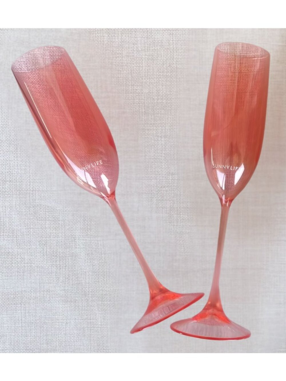 Sunnylife Champagne Flutes Set Poolside Coral Acrylic Desert Palms